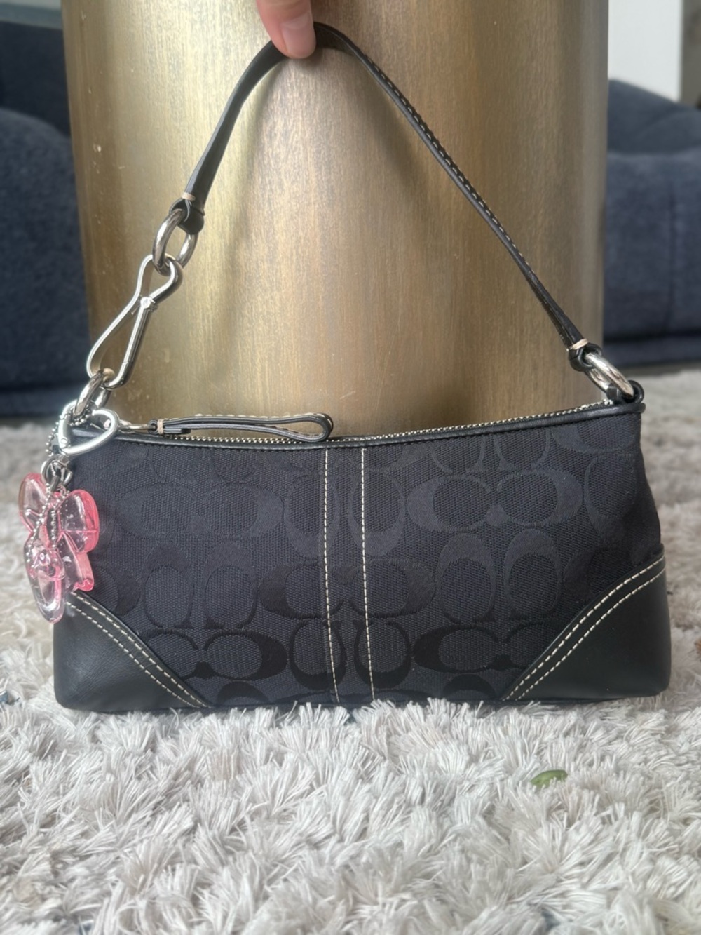 COACH VINTAGE 2006 BLACK SIGNATURE MINI BAG